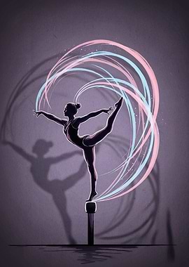 Gymnast Silhouette Light Trails