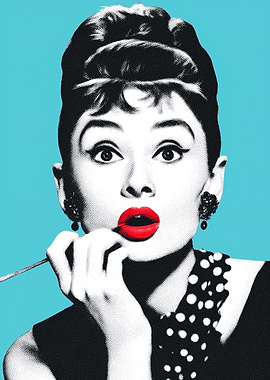 Audrey Hepburn Pop Art Portrait