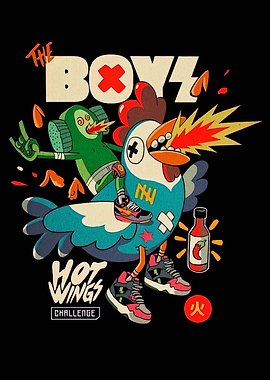 The Boyz Hot Wings Challenge Illustration
