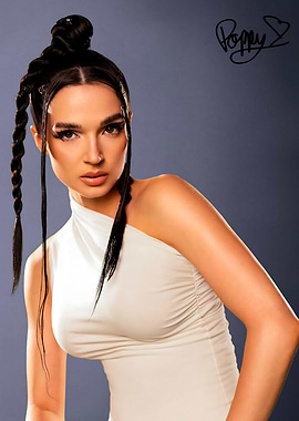 Poppy in White Dress Portrait