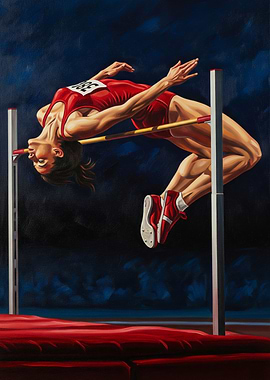 LA SAUTEUSE EN HAUTEUR (The High Jumper) - Original Art Deco Artwork