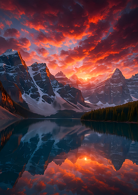 Moraine Lake at Sunset