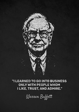 Warren Buffett Business Quote Portrait