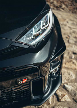 Black Toyota GR Yaris Front View