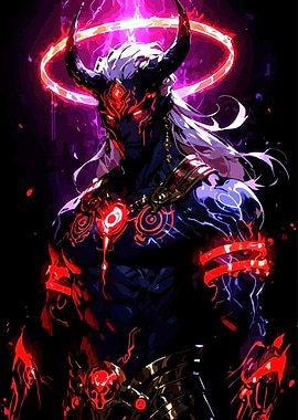 Powerful Demon Warrior with Glowing Accents