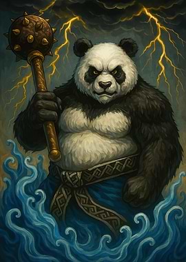 Powerful Panda Warrior Mace
