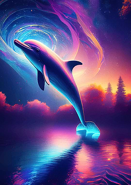 Surreal Dolphin Landscape
