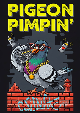 Pigeon Pimpin' Cartoon Illustration