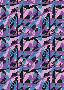 Abstract Brushstroke Pattern in Purple and Blue