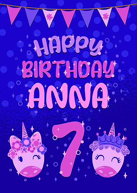 Happy 7th Birthday Anna Unicorns