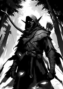 Dark Elf Archer in Forest