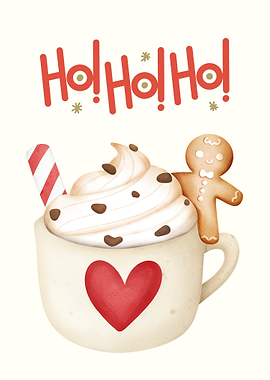 Festive Holiday Cocoa with Gingerbread Man