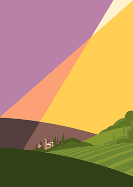 Tuscany Landscape Illustration