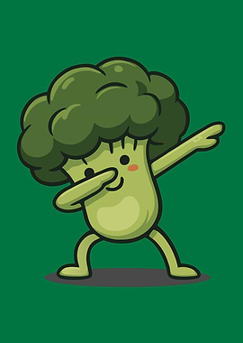 Cartoon Broccoli Dabbing