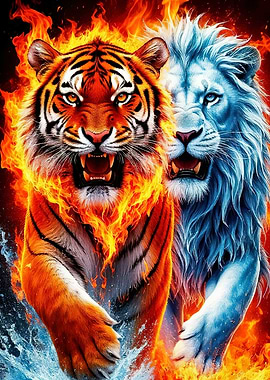 Fire and Ice Tiger and Lion