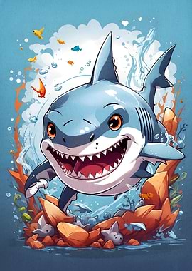 Cartoon Shark Ocean
