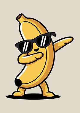 Cool Banana Dabbing Cartoon