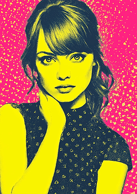 Emma Stone Pop Art Portrait