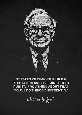 Warren Buffett Think Quote Portrait