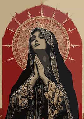 Praying Mary with Halo
