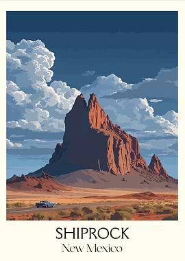 Shiprock New Mexico Travel Poster