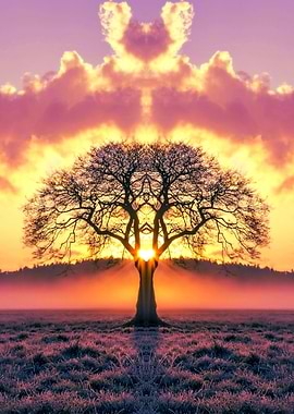 Tree Silhouette at Sunrise