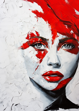 Poland Flag Colors - Abstract Portrait