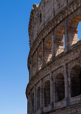 Colosseum Ruins Against Blue Sky