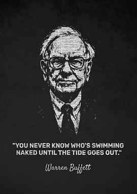 Warren Buffett Swimming Quote Portrait