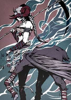 Warrior with Scythe Digital Art