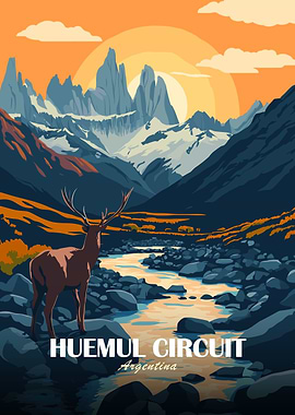 Huemul Circuit Argentina Landscape Poster