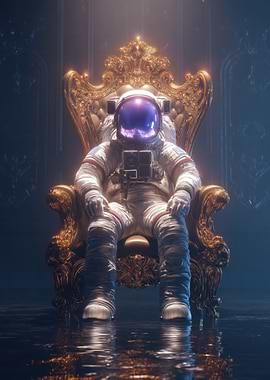 Astronaut on Golden Throne