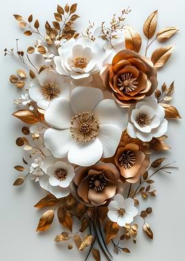 Elegant White and Gold Floral Arrangement