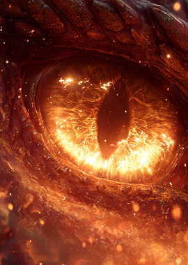 Dragon's Fiery Eye Close-Up