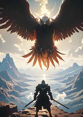 Warrior Giant Eagle Landscape