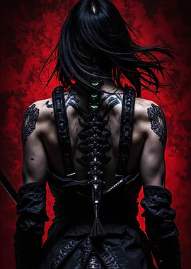 Cyberpunk Ninja Back View