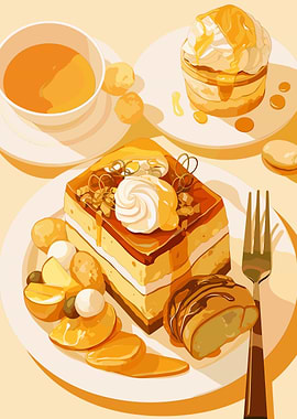 Delicious Desserts with Honey Glaze