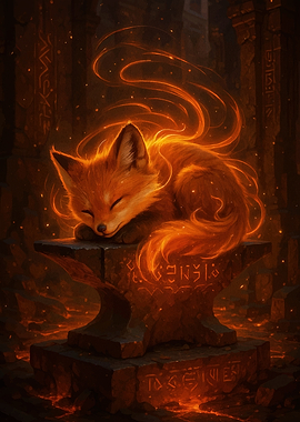 Sleeping Fox Anvil Animal