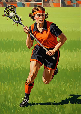 LA CROSSE EN ACTION (Lacrosse in Action) - Original Art Deco Artwork