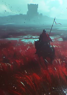 Knight on Horseback near Castle