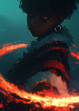 Fiery Portrait of a Woman