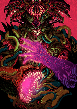 Horrific Monster with Glowing Hand