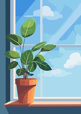 Potted Plant by the Window
