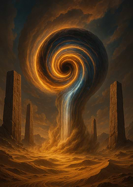 Mystical Portal in Desert Landscape