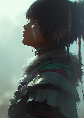 Fantasy Warrior Woman Portrait