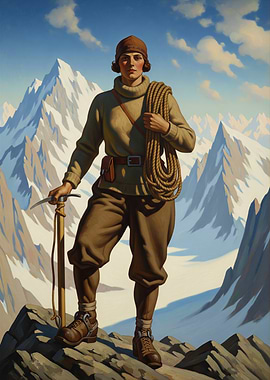 L'ALPINISTE (The Mountaineer) - Original Art Deco Artwork