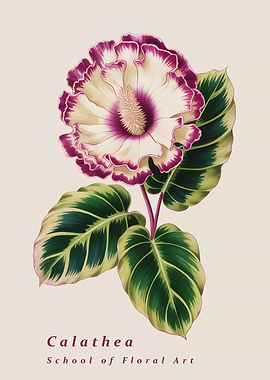 Watercolour Calathea Flower Illustration