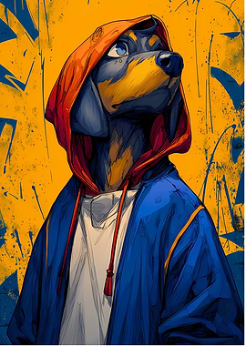 A DACHSHUND DOG STREET ART