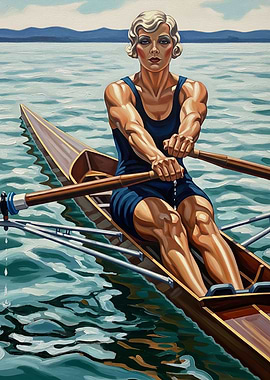 LA VOGUEUSE (The Rower) - Original Art Deco Artwork