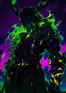 Mysterious Horned Figure in Dark Armor